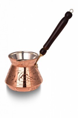 Copper Coffee Pot -With Wooden Handle 