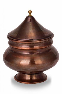 Copper Sugar Bowl With Leg-5763-Oxide - 1