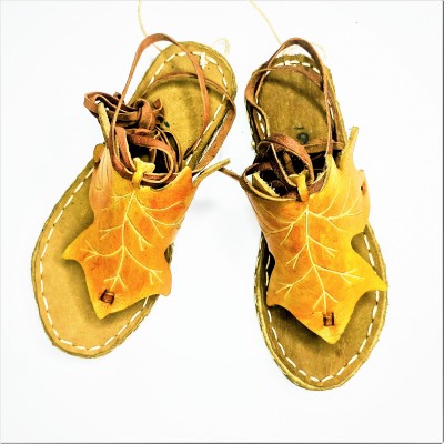 Yellow Sandals With Stitched Connector 